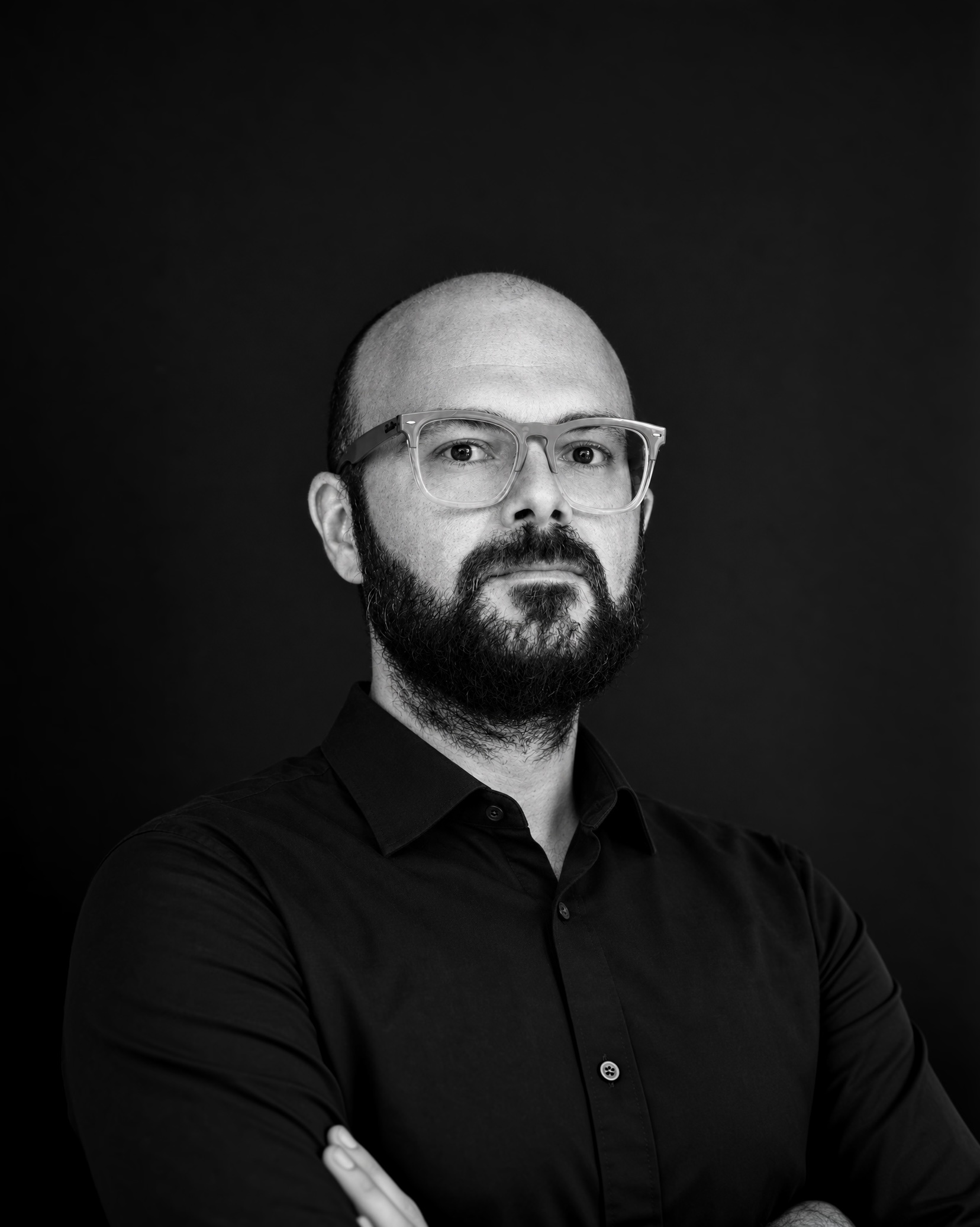 Ritratto di Stefano Zanetti in bianco e nero
