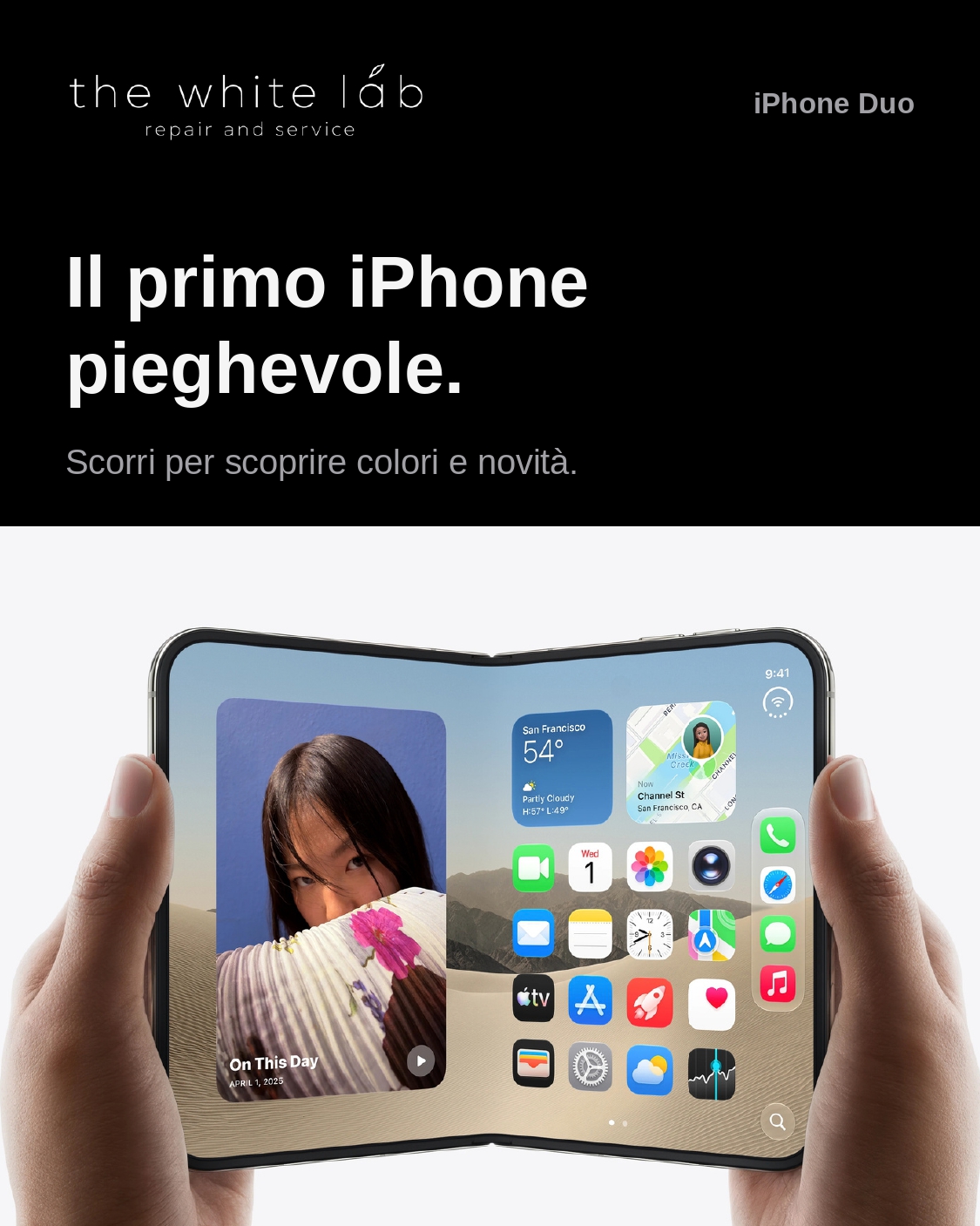 The White Lab, carosello iPhone Duo, grafica 1 del carosello promozionale